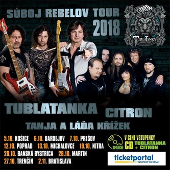 Vstupenky na SÚBOJ REBELOV TOUR 2018- Tublatanka & Citron si budete musieť vymeniť!
